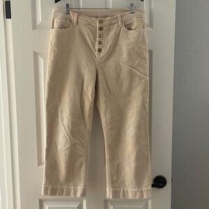 CAbi Tan Cropped Corduroy Pants